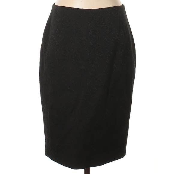 Tahari Floral Patterned Black Janet Skirt - Picture 1 of 10